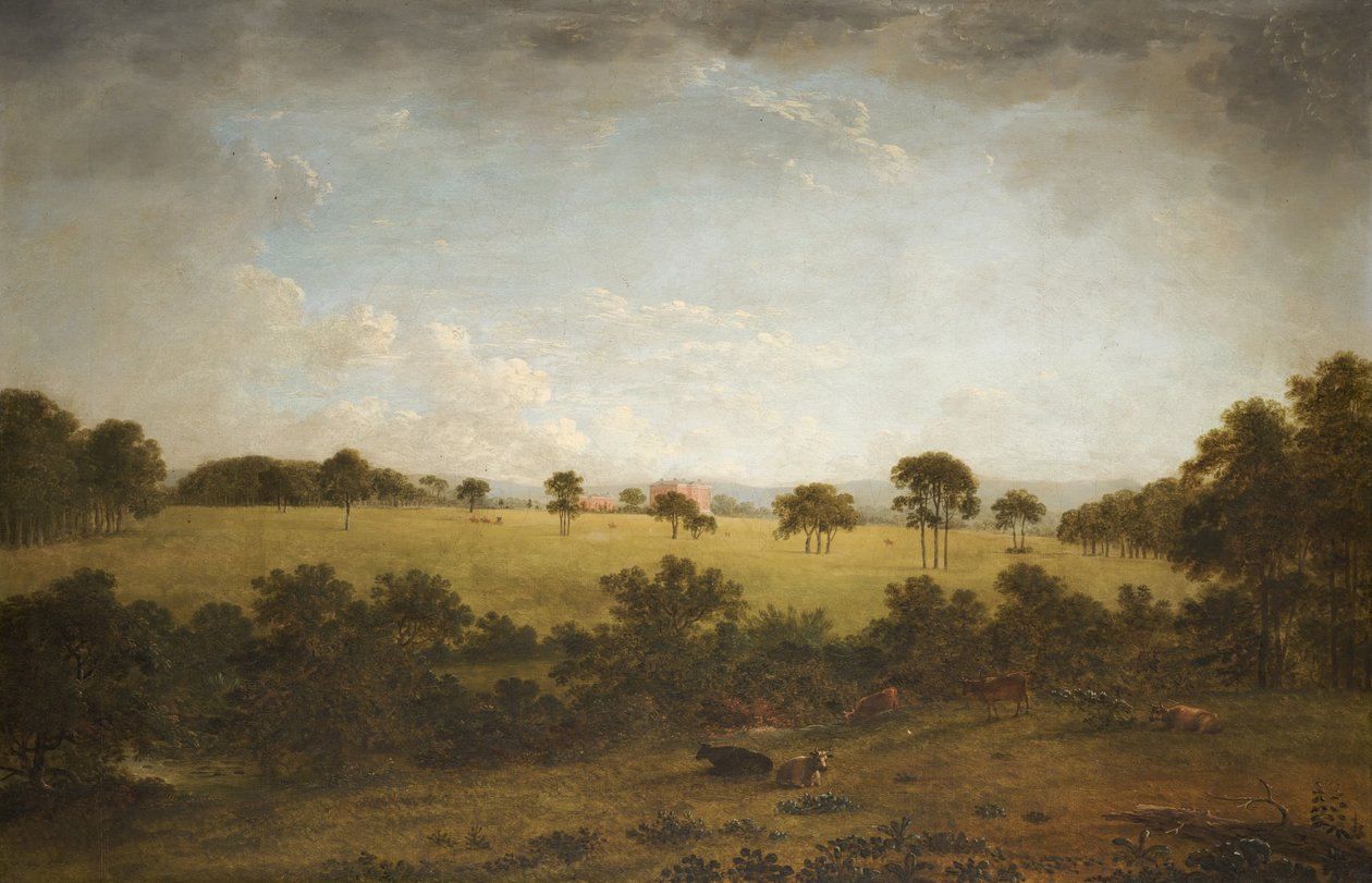 Tabley: Park s výhledem do dálky na dům od Anthony Devis