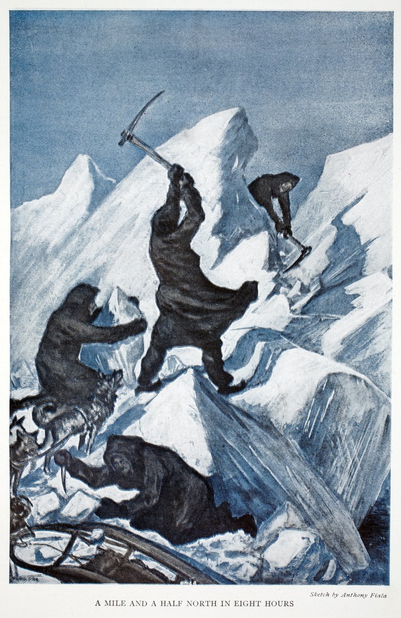 Míle a půl severu za osm hodin, hospoda. Londýn 1907 (barevné lito) od Anthony Fiala