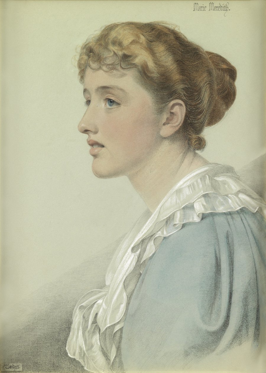 Marie Meredith, 1894 (barevné křídy na papíře) od Anthony Frederick Augustus Sandys