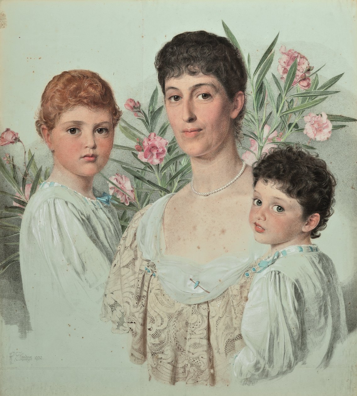 Portrét matky a jejích dvou dětí od Anthony Frederick Augustus Sandys