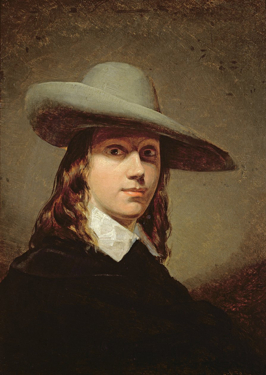 Autoportrét v klobouku se širokou krempou, 1848 od Anthony Frederick Augustus Sandys