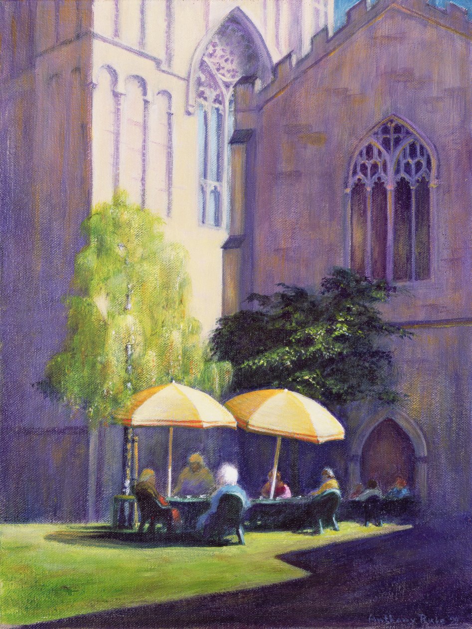 Refectory Garden, Exeter Cathedral, 1999 (akryl na papíře) od Anthony Rule