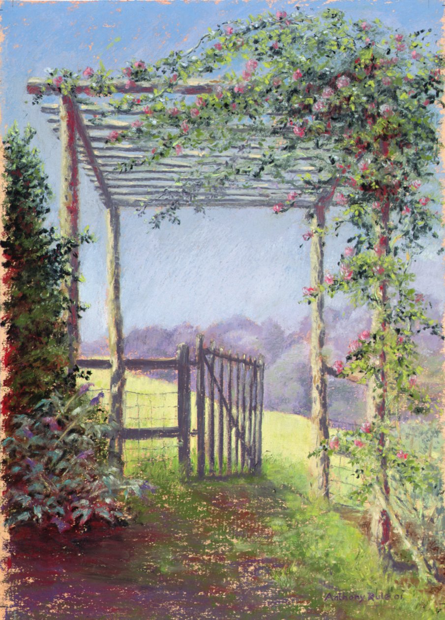 Cesta do pole, 2001 (pastel na papíře) od Anthony Rule