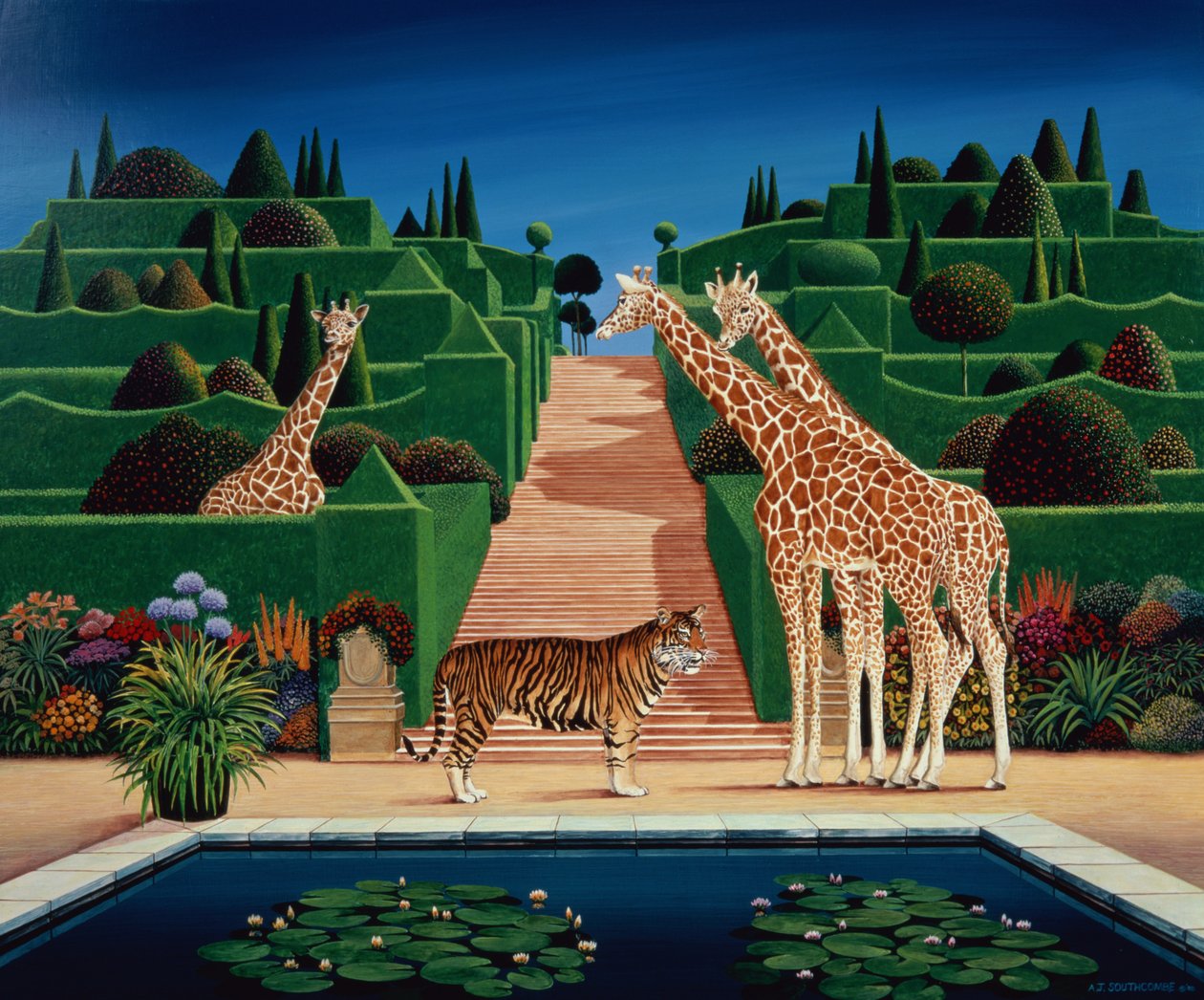 Animal Garden, 1980 (akryl na palubě) od Anthony Southcombe
