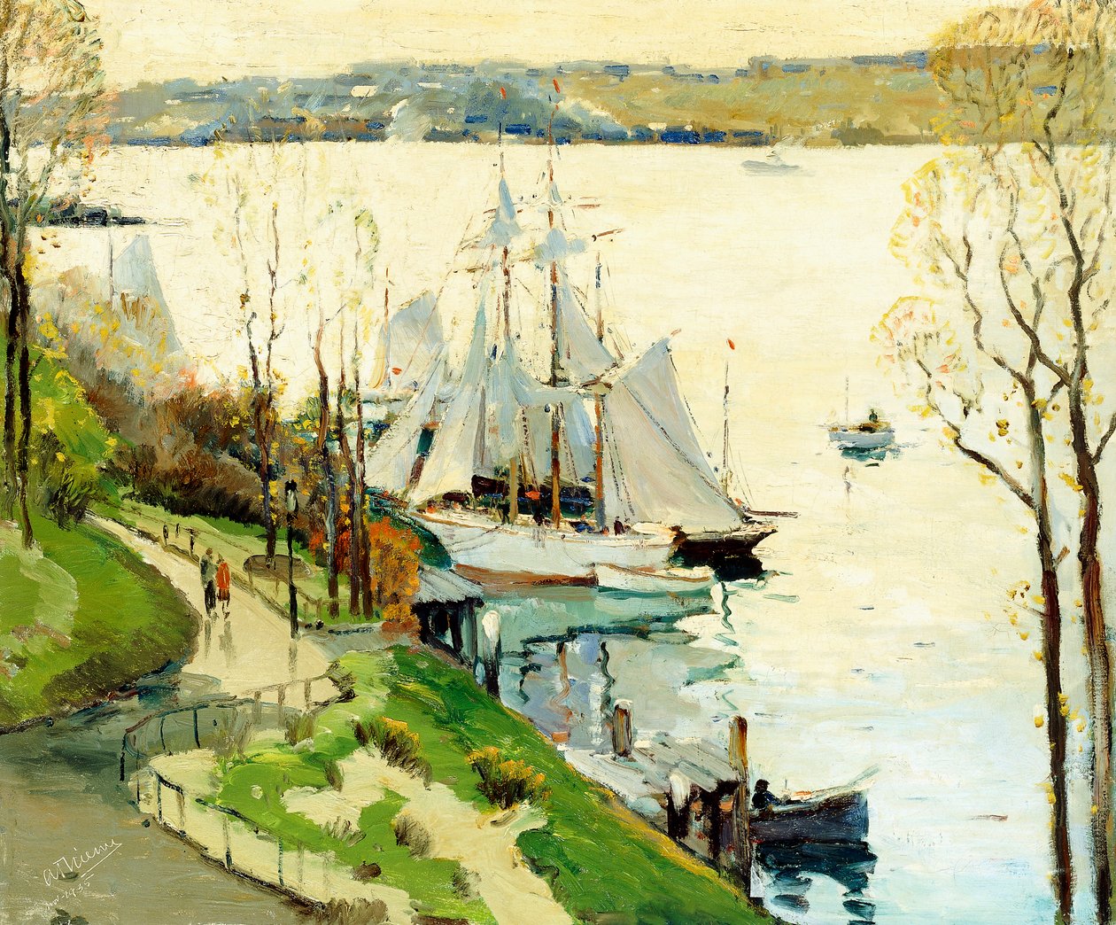 Lodní kotviště na 79. ulici, New York od Anthony Thieme