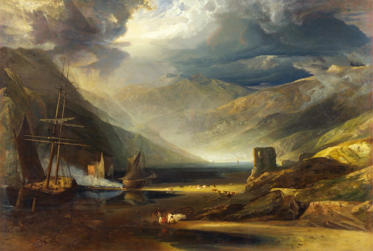 Scéna na pobřeží, Merionethshire - Bouře přecházející od Anthony Vandyke Copley Fielding