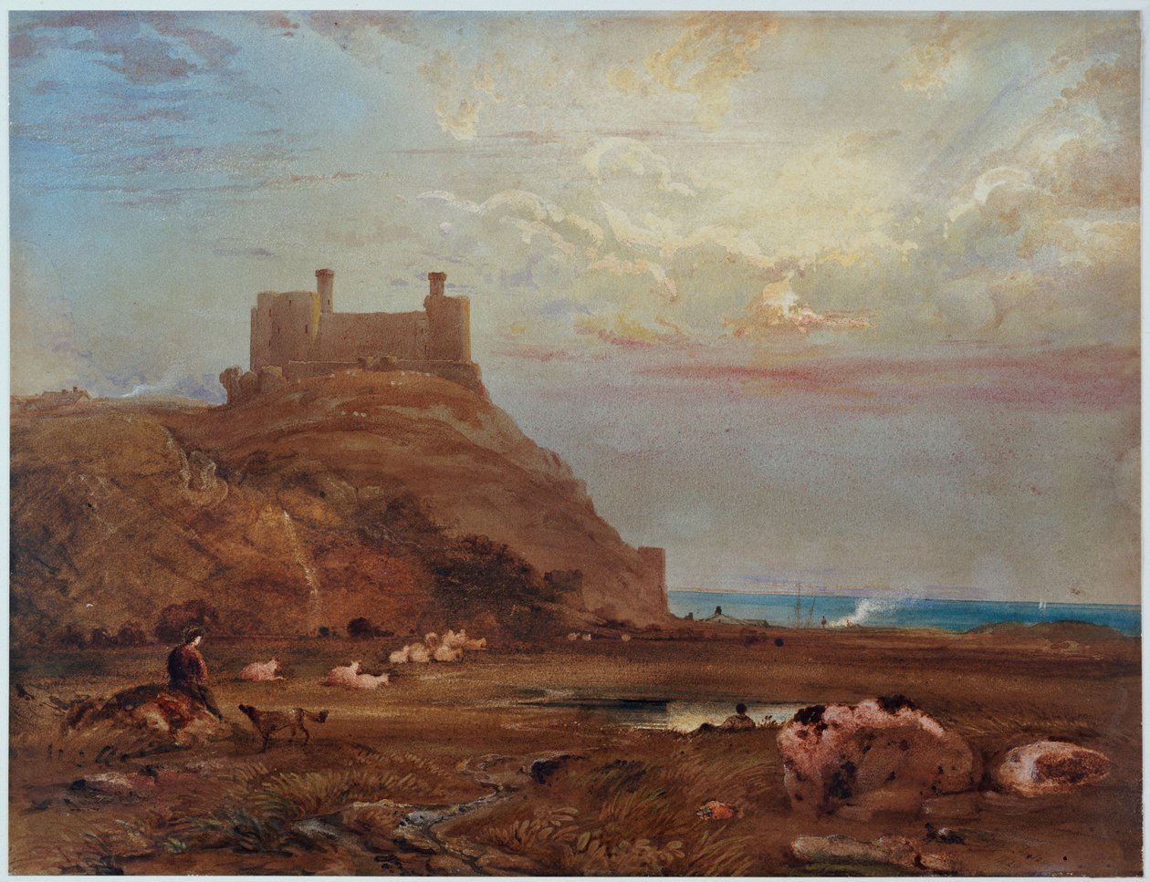 Zámek Harlech, 1820 od Anthony Vandyke Copley Fielding