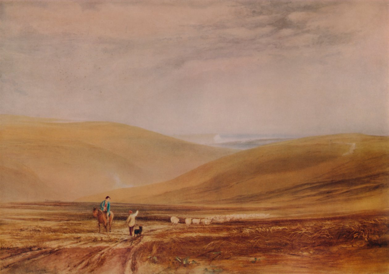 The Downs poblíž Beachy Head, 1844, 1935 od Anthony Vandyke Copley Fielding