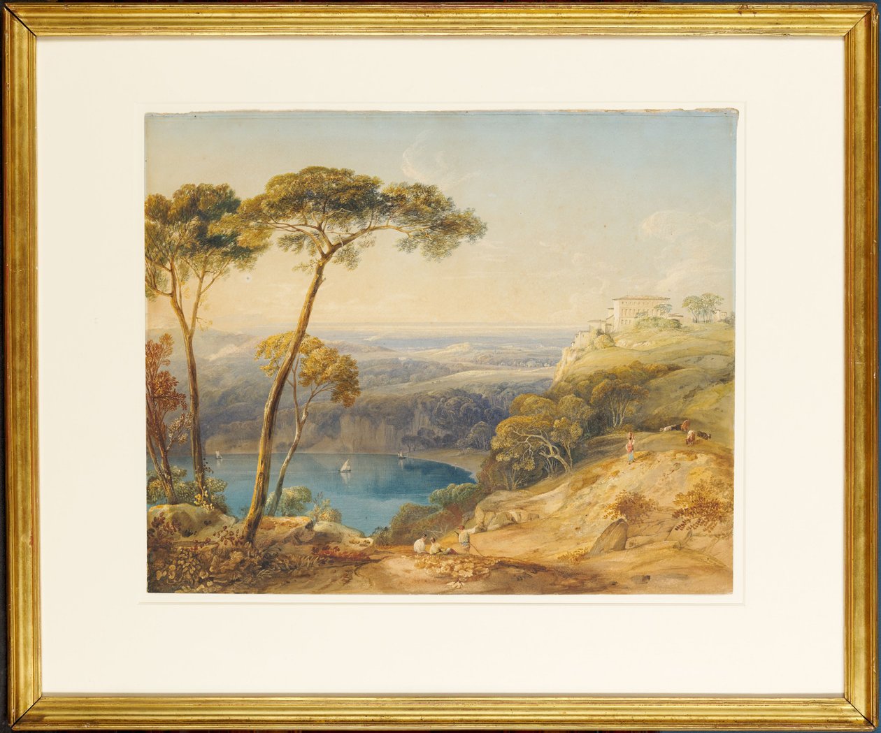 Jezero Nemi (akvarel na papíře) od Anthony Vandyke Copley Fielding