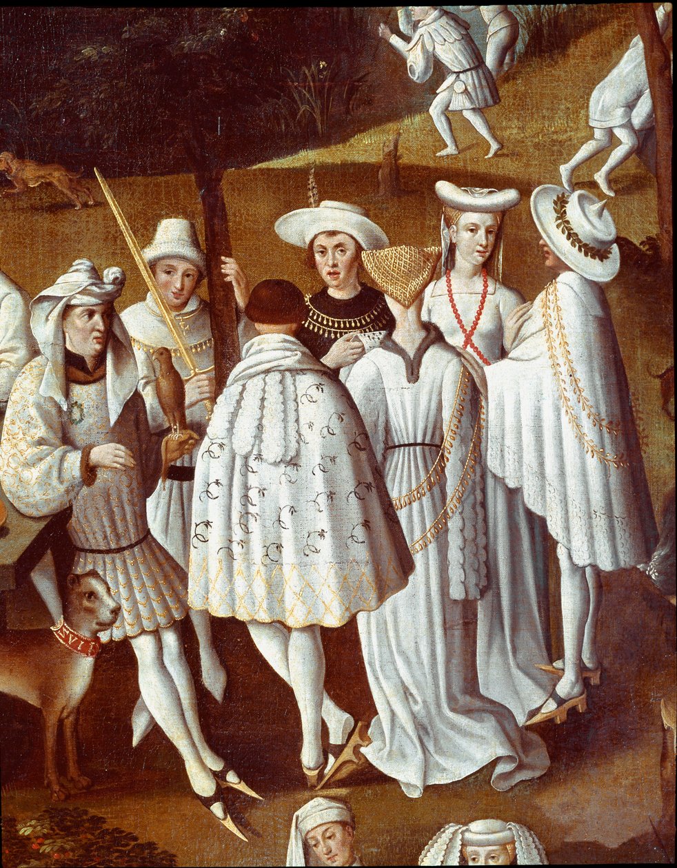 Zahrada lásky na dvoře Filipa III. Dobrého, vévody z Burgundska, v zahradách hradu Hesdin v roce 1432 Fetes u příležitosti svatby jeho komorníka Andre de Toulongeon. Detail. Obraz Antona Van Dycka (1599-1641) od Anthony van (after) Dyck