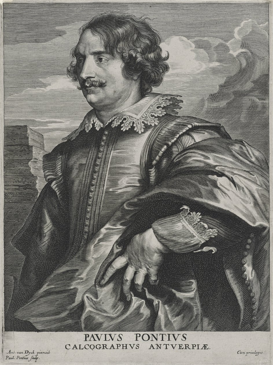 Paulus Pontius (rytina na položený papír) od Anthony van (after) Dyck