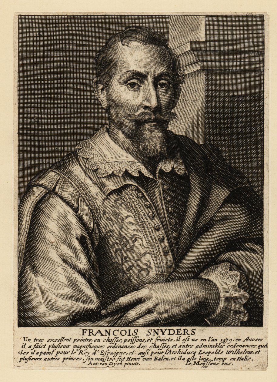 Portrét Franse Snyderse, vlámského malíře zvířat, loveckých scén, trhových scén a zátiší od Anthony van (after) Dyck