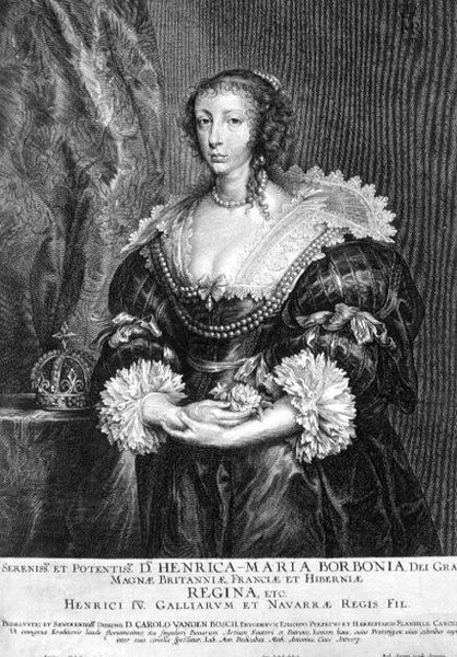 Portrét Henrietty Marie (1609-69), anglické královny, vyryl Pieter de Jode (1606-c.1674) 1632 (rytina) od Anthony van (after) Dyck