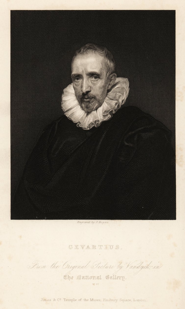 Portrét John Gaspar Gevartius nebo Jan Caspar Gevaerts, právní poradce Antverp a filolog od Anthony van (after) Dyck