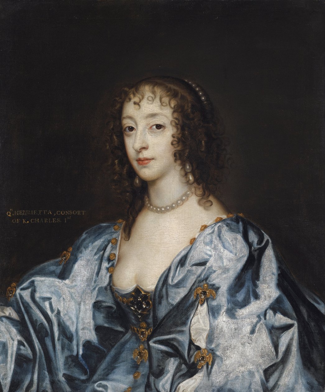 Henriette Marie de France - Portrét francouzské královny Henrietty Marie (1609-1669) od Dycka, Sir Anthony van od Anthony van (studio of) Dyck