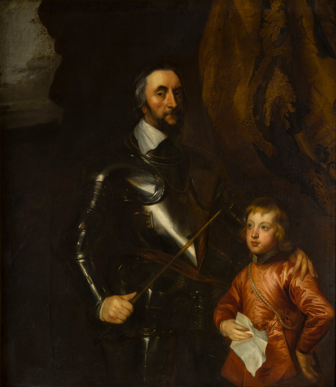 Portrét Thomase, hraběte z Arundelu s jedním z jeho vnuků (1592-1646), kolem 1620-41 (olej na plátně) od Anthony van (studio of) Dyck