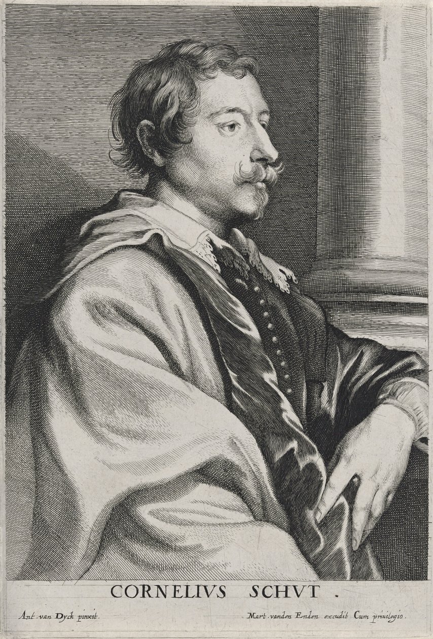 Cornelius Schut, bez data (lept na položený papír s rytinou) od Anthony van Dyck