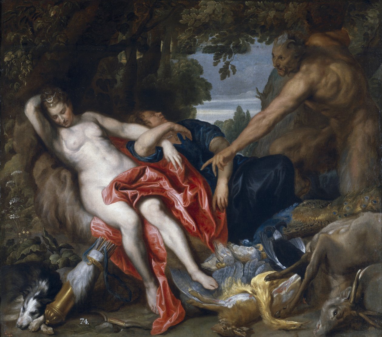Dianu a její nymfu překvapil satyr od Anthony van Dyck
