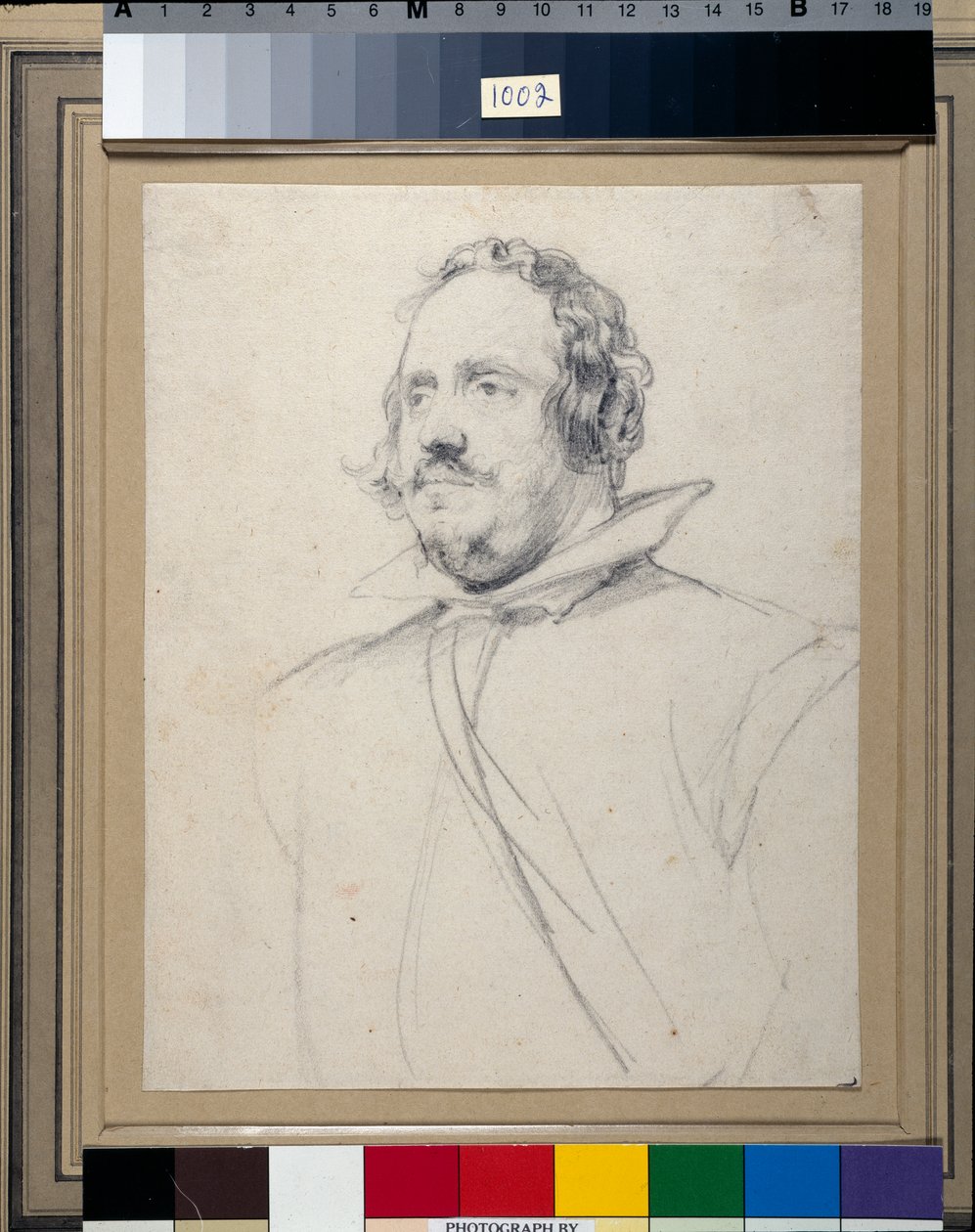 Don Emanuel Frockas (černá křída na papíře) od Anthony van Dyck