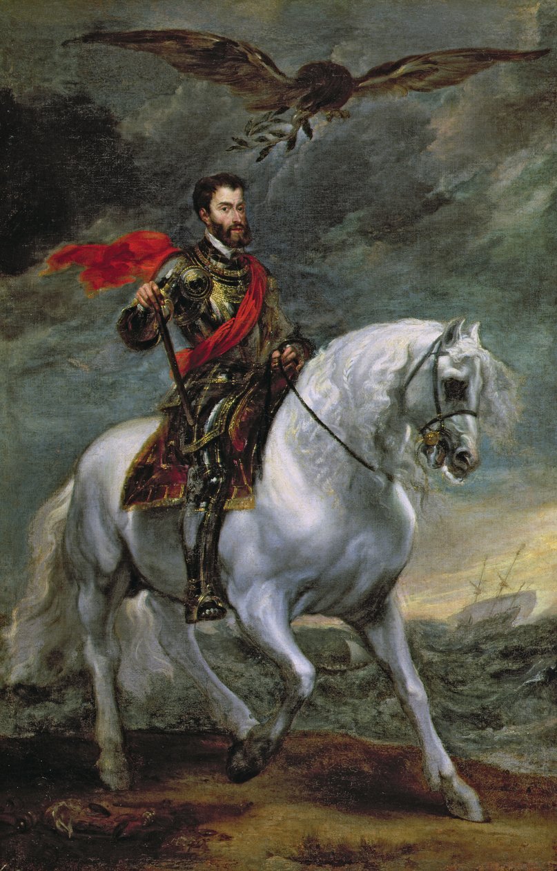 Císař Karel V. (1500-58) na koni, 1620 od Anthony van Dyck