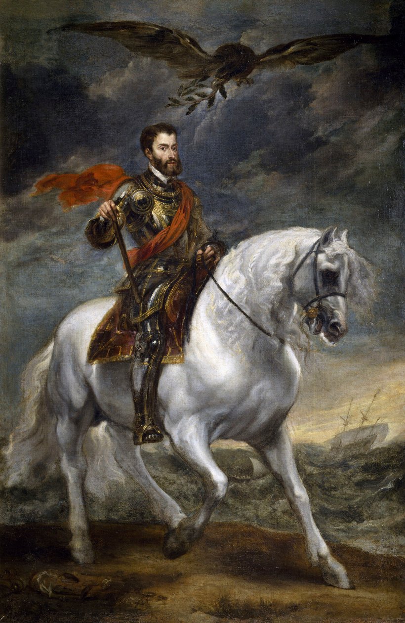 Jezdecký portrét Karla V. (1500-1558), od Anthonyho van Dycka, olej na plátně od Anthony van Dyck