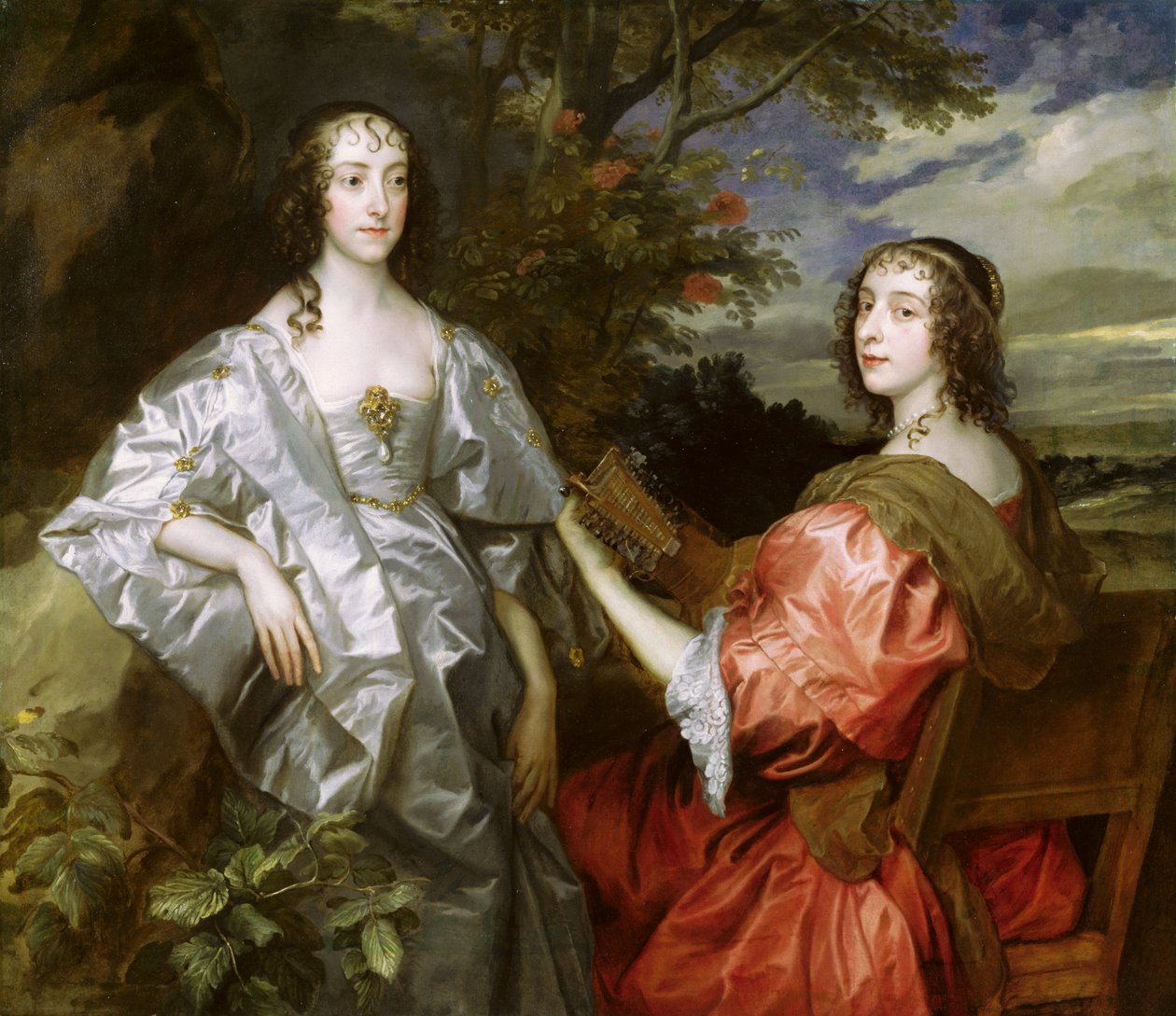 Katherine (1609-67) hraběnka z Chesterfieldu a Lucy (nar. 1608) hraběnka z Huntingdonu, kolem 1636-40 od Anthony van Dyck