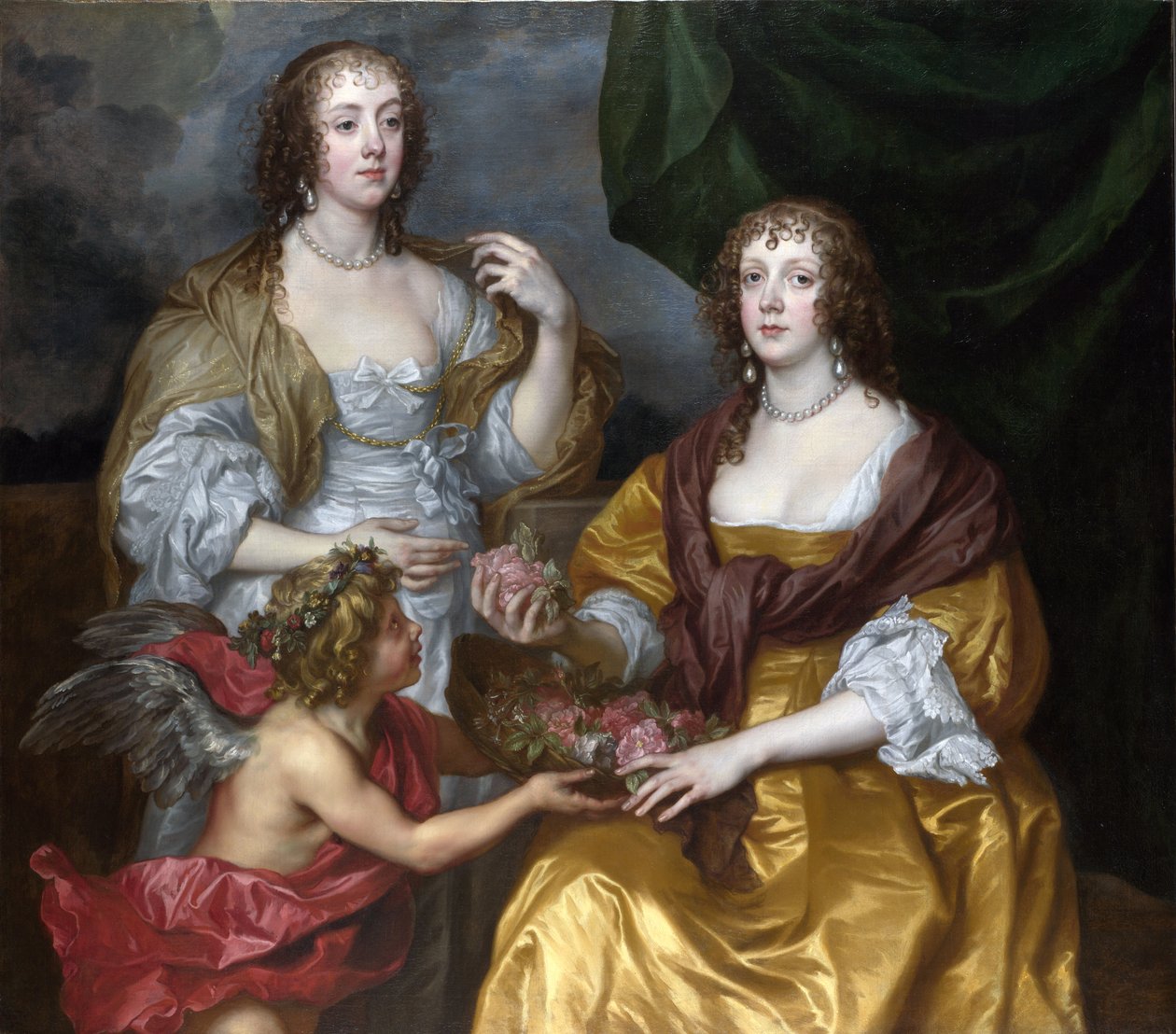 Dámy Elisabeth Thimbleby a Dorothy Viscountess Andover od Anthony van Dyck