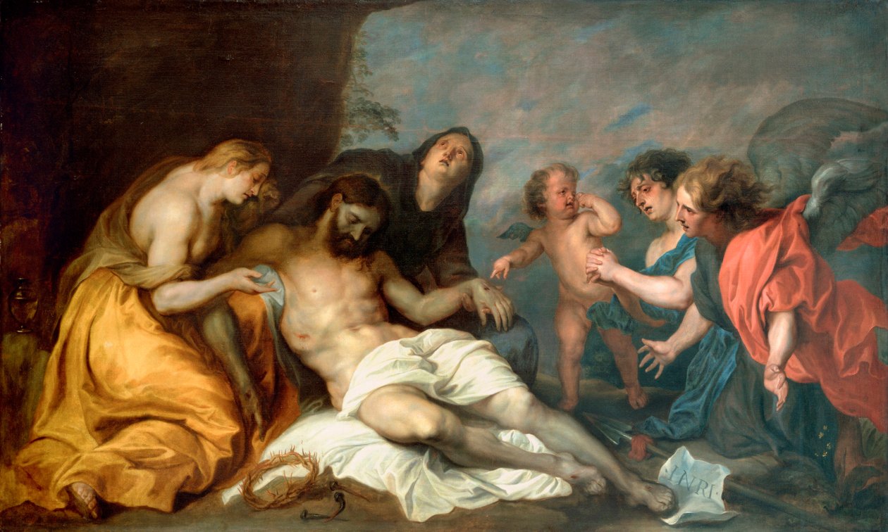 ""Nářek nad Kristem" (Nářek nad Kristem) Obraz Anthony (Anton nebo Antoon) Van Dyck (1599-1641) Olej na plátně cca 1637-1640 Rozměr 156,5x257 cm Museo de Bellas Artes de Bilbao od Anthony van Dyck
