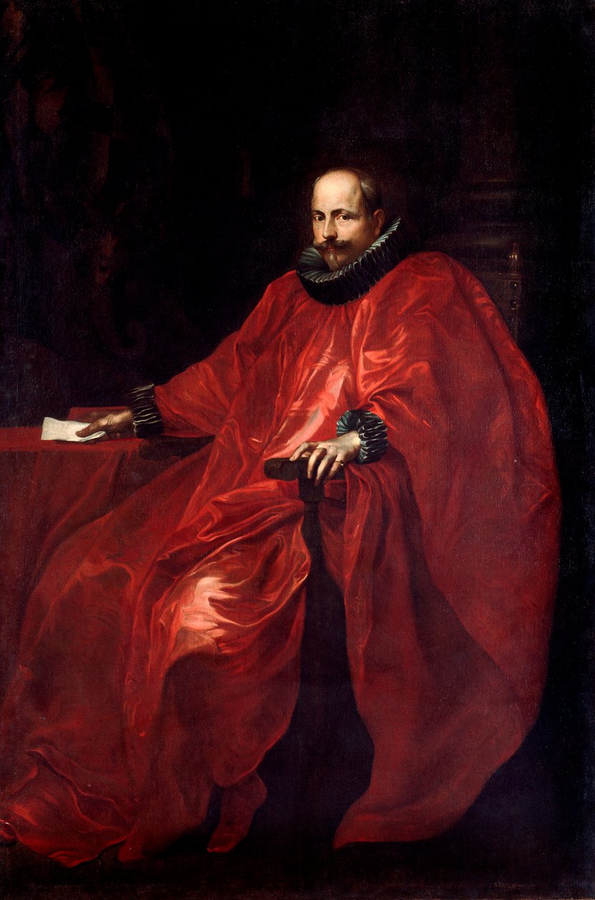 Portrét Agostina Pallavicina (1577-1649) v šatech velvyslance u papeže Gregoire XV Obraz Antonie Van Dyck (1599-1641) Ne. 219,5x148 cm Genes, Galleria di Palazzo Bianco od Anthony van Dyck