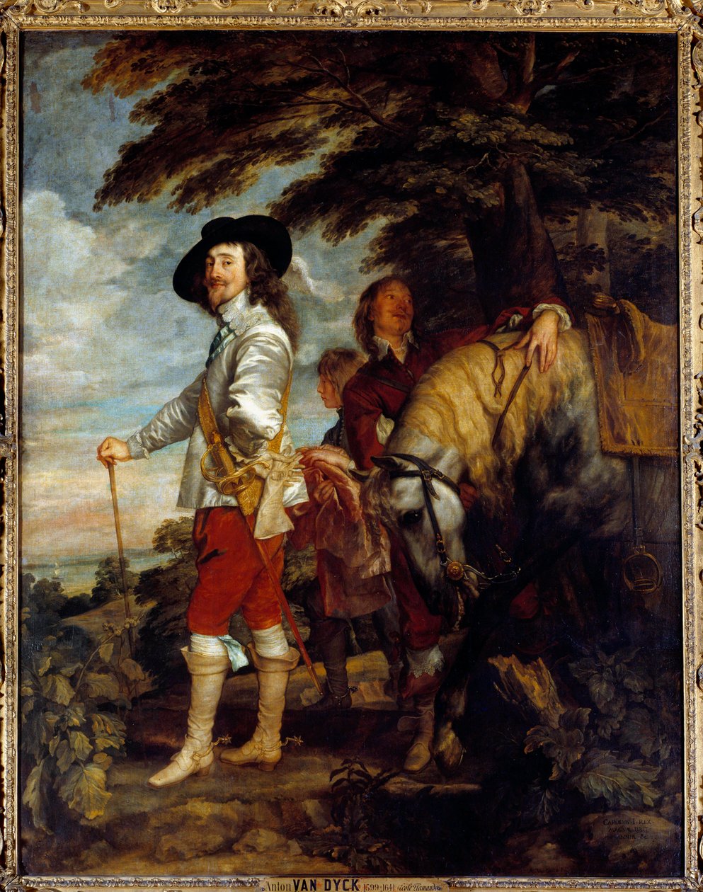 Portrét Karla I. Stuarta (1600 - 1649), anglického krále, lov. Obraz Antona Van Dycka (1599-1641), vlámská škola od Anthony van Dyck