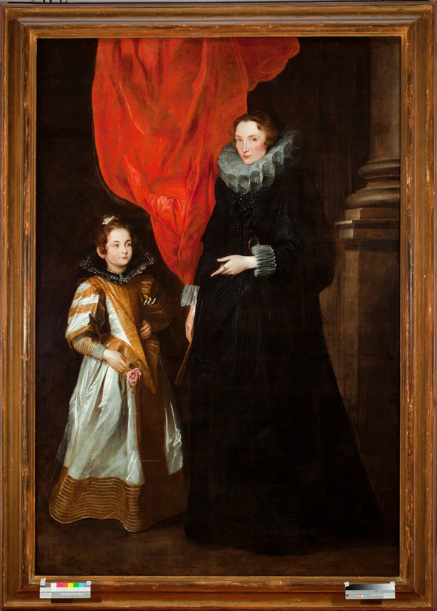 Portrét Geronimy Brignole-Sale (Brignole Sale), manželky Giana Francesca I Brignole Sale, s dcerou Marií Amelií (Portrét Geronima Brignole Sale a její dcerou Marií-Amelií) Malba Sira Anthonise (Anton nebo Antoon) van Dycka (1599 -1641) 16 od Anthony van Dyck