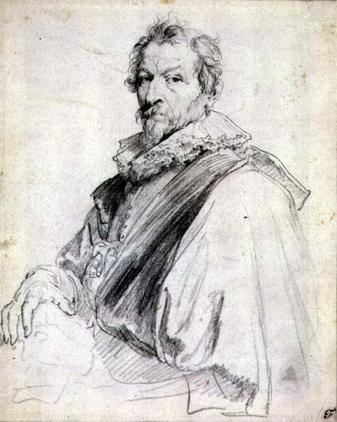 Portrét Hendricka Van Balena (černá křída) od Anthony van Dyck