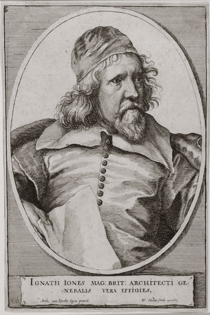 Portrét Iniga Jonese (1573-1652) vyrytý Wenceslaus Hollar (1607-77) 1655 od Anthony van Dyck