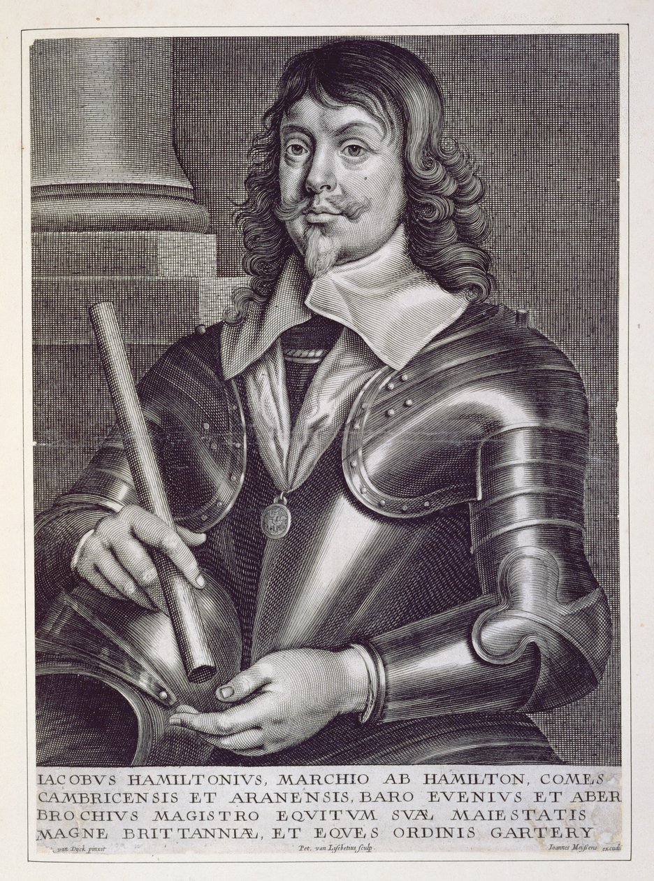 Portrét Jamese Hamiltona (1606-49) prvního vévody z Hamiltonu, vyryl Joannes Meyssens (1612-70) od Anthony van Dyck