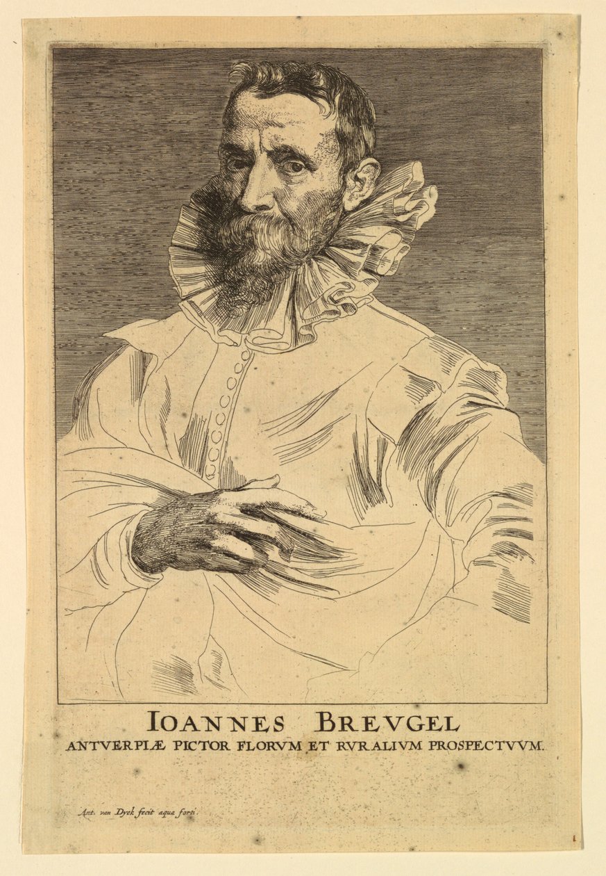 Portrét Jana Brueghela staršího z Ikony knížat mužů od Anthony van Dyck