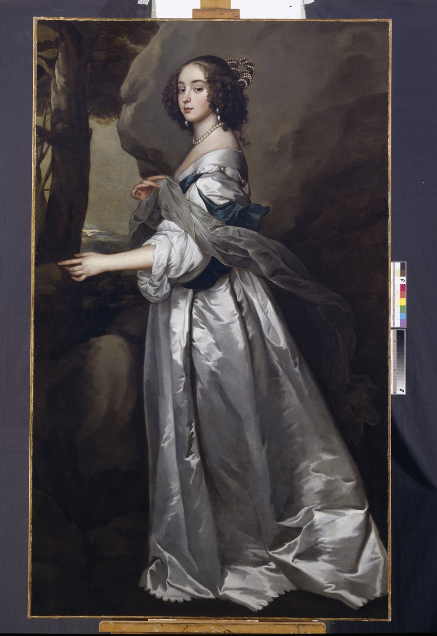 Portrét lady Frances Cranfieldové, lady Buckhurstové, později hraběnky z Dorsetu, asi 1637-50 (olej na plátně) od Anthony van Dyck