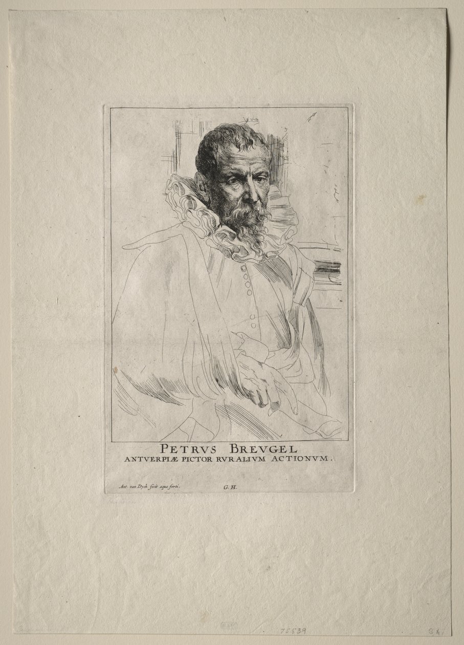 Portrét Pietera Breughela od Anthony van Dyck