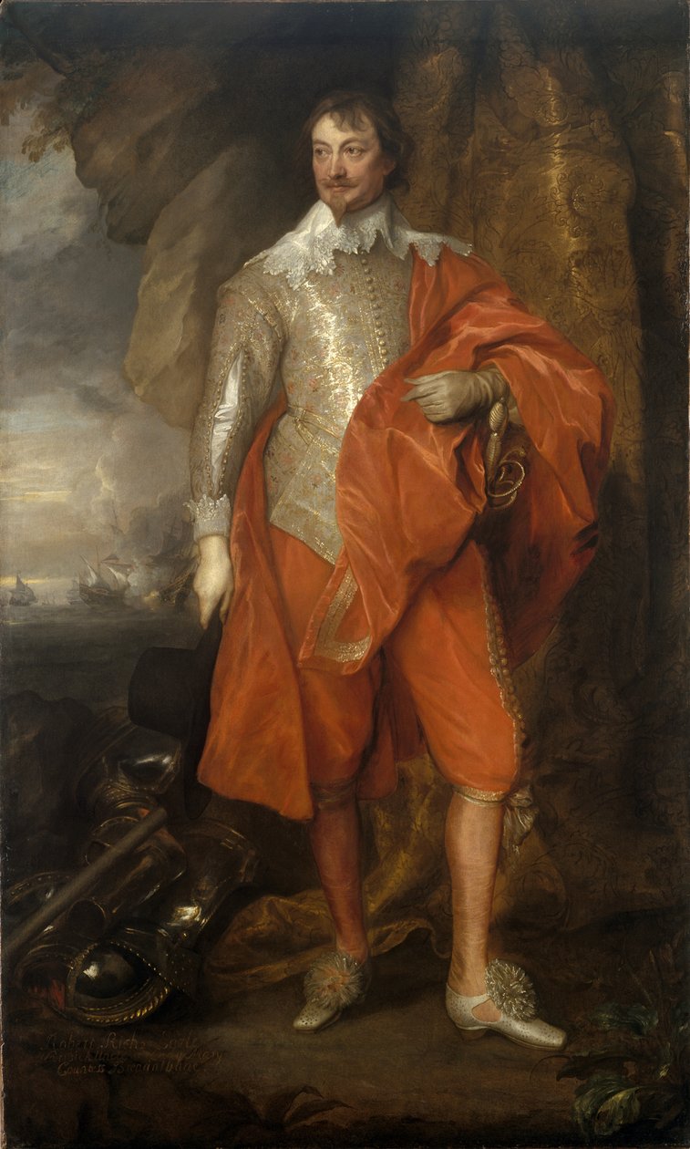 Portrét Roberta Riche, 2. hraběte z Warwicku 1587-1658, mezi 1632 a 1641 od Anthony van Dyck