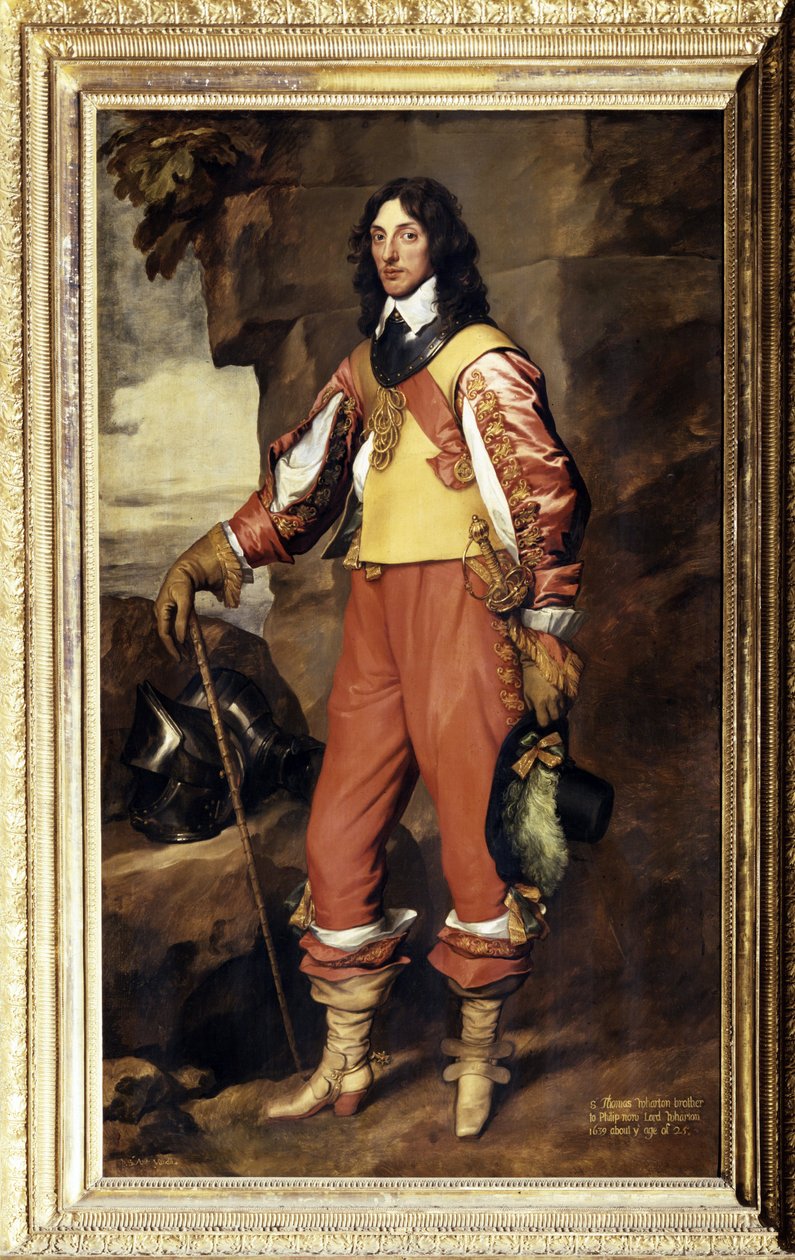 Portrét sira Thomase Whartona. Nosí Řád podvazku. Obraz Anthonyho (Anthonis, Anthony, Anton nebo Antoon) van Dycka (1599-1641) od Anthony van Dyck