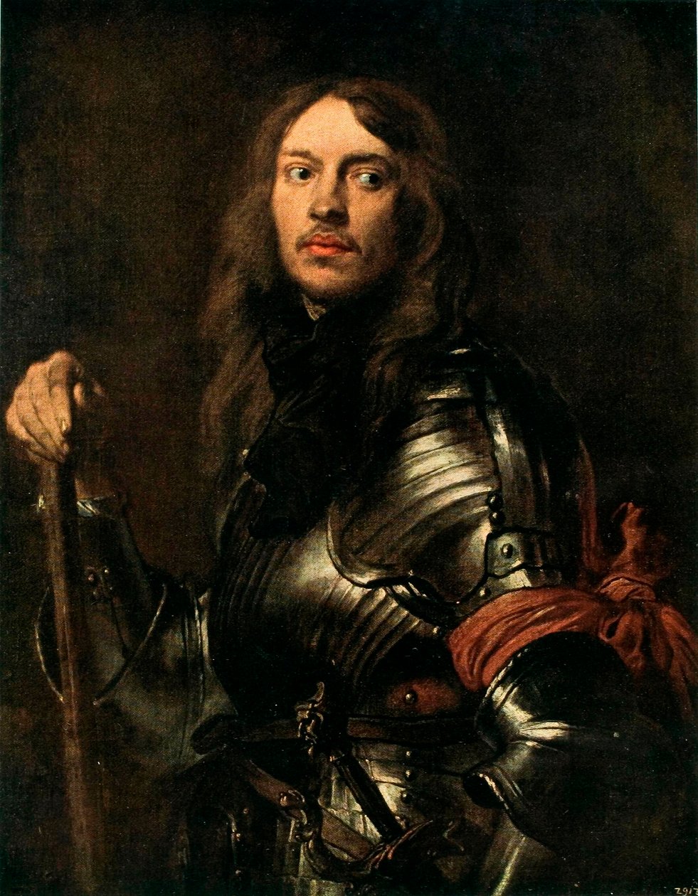 Portrét muže v brnění s červeným šátkem od Anthony van Dyck