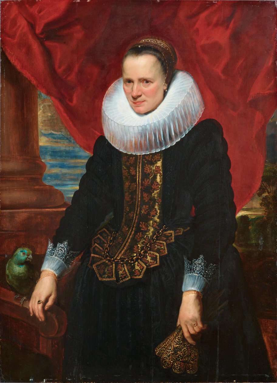 Portrét ženy s velkou kšticí od Anthony van Dyck