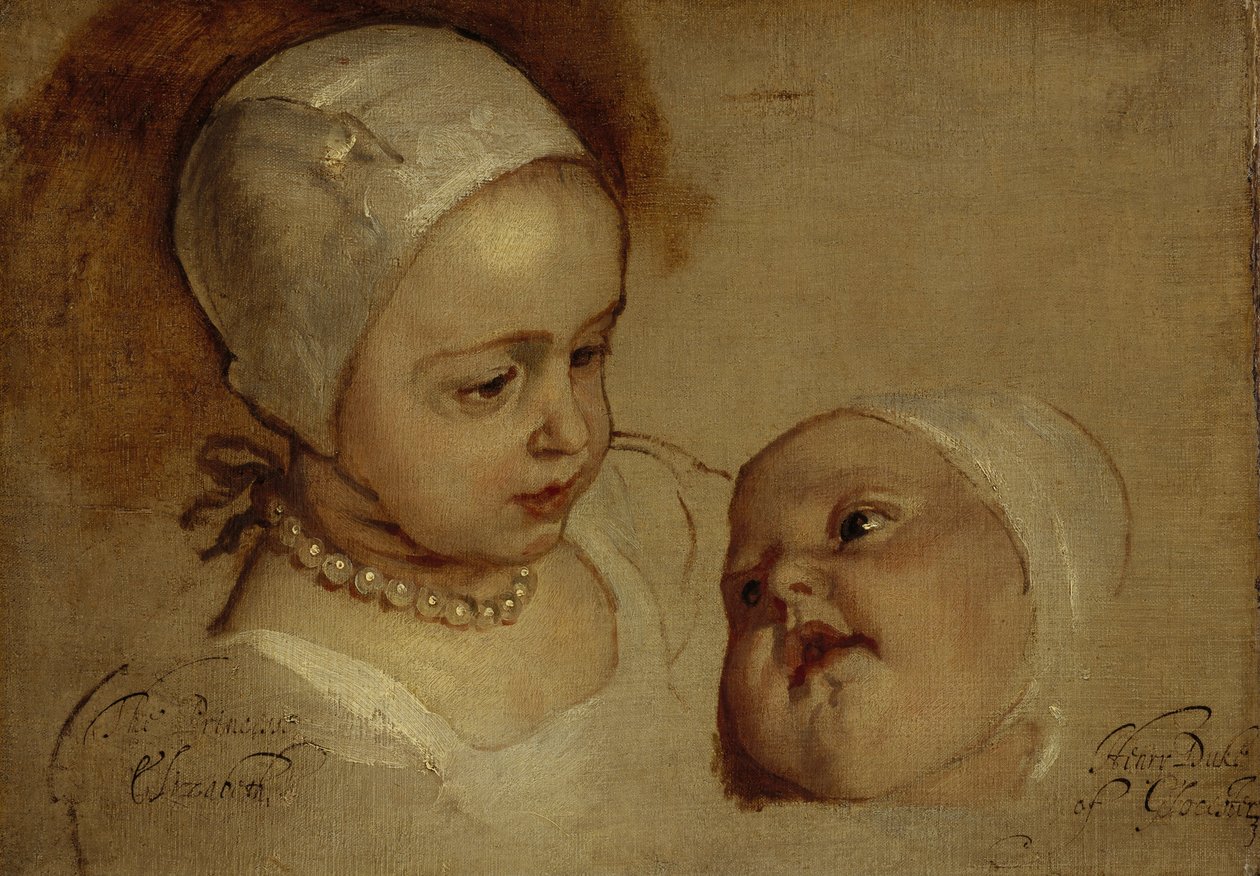 Princezna Alžběta, 1635–1650, a princezna Anna, 1637–1640. Dcery Karla I. od Anthony van Dyck