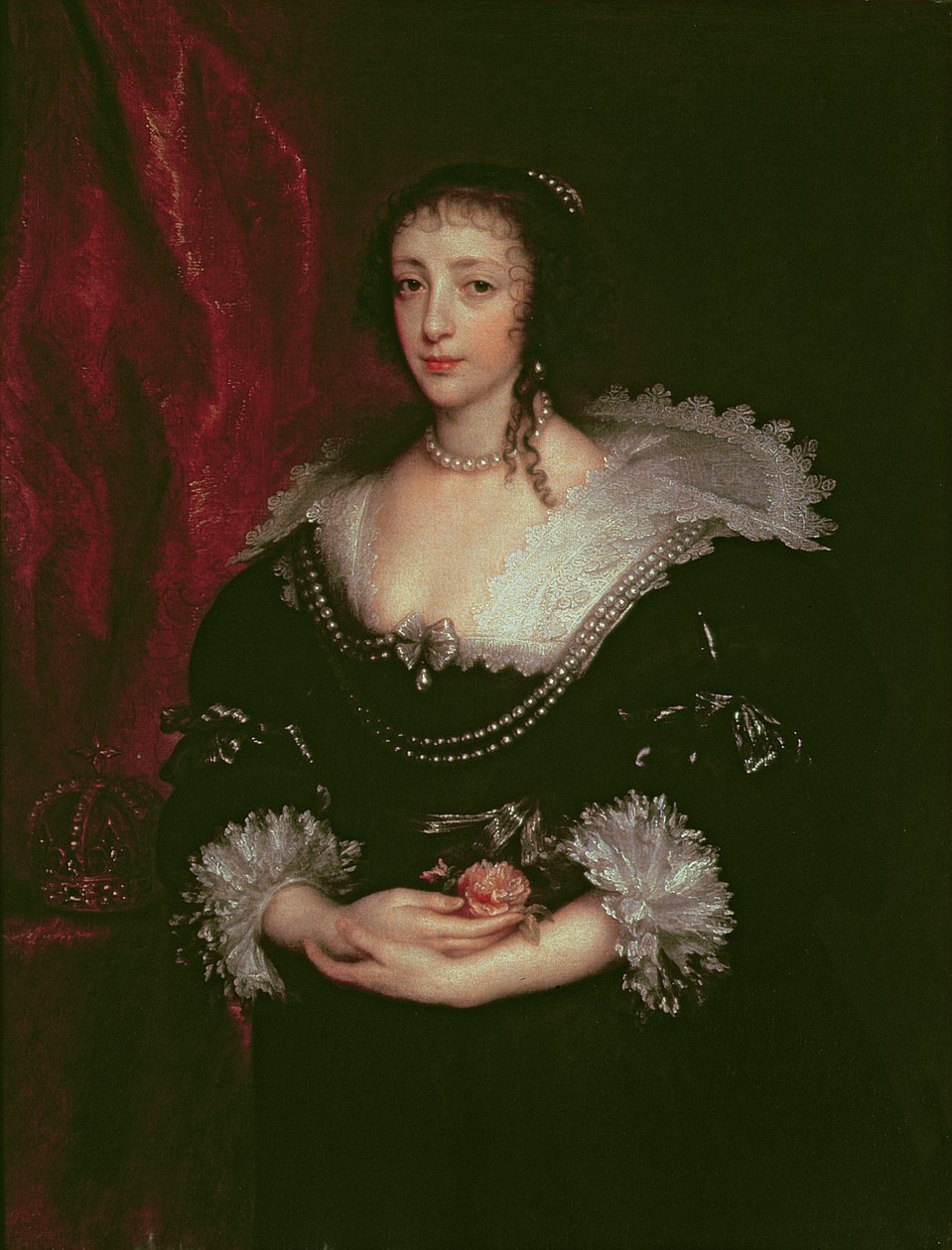 Královna Henrietta Maria (1609-1669), královna choť Karla I. Anglie, 1632 od Anthony van Dyck