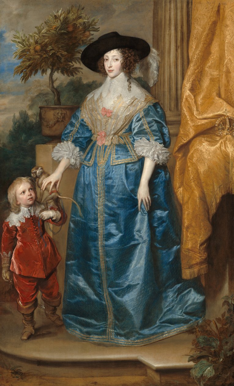 Královna Henrietta Maria se sirem Jeffrey Hudsonem, 1633. od Anthony van Dyck