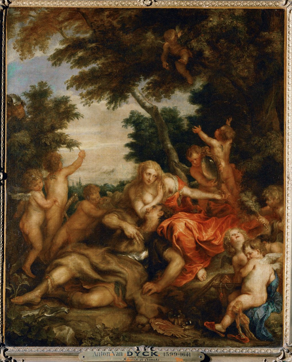 Rinaldo a Armida (z Torquata Tassa " Jeruzalém ... od Anthony van Dyck