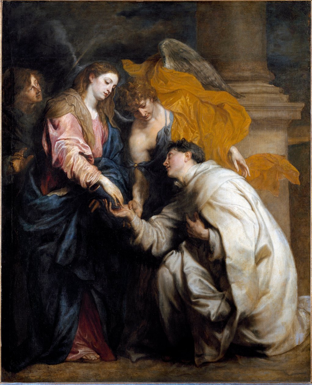 Svatý Hermann Josef uctívající Pannu Marii (olej na plátně od Anthony van Dyck