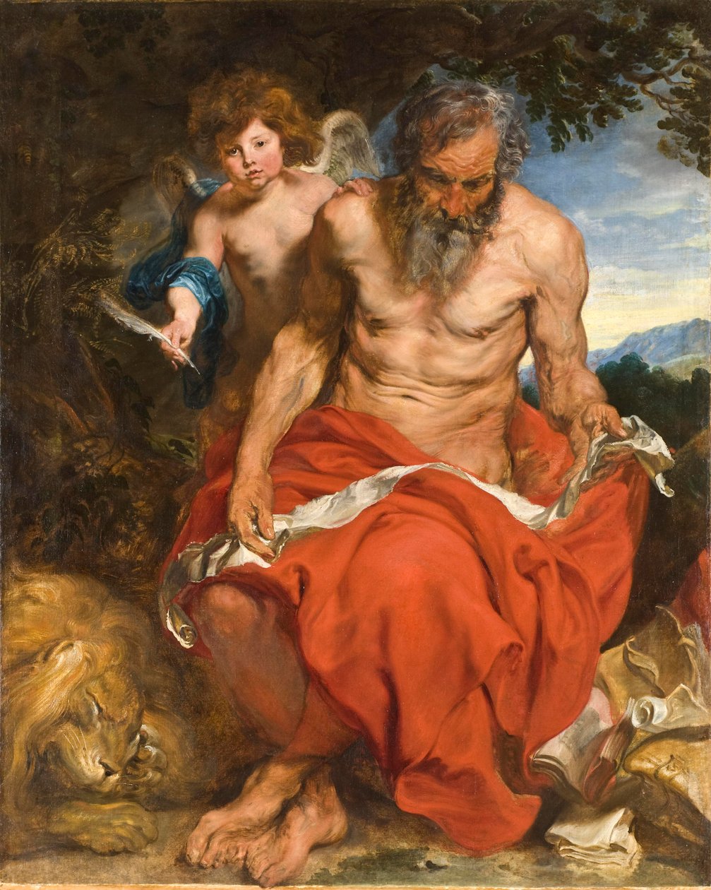 Svatý Jeroným, asi 1620 (olej na plátně) od Anthony van Dyck