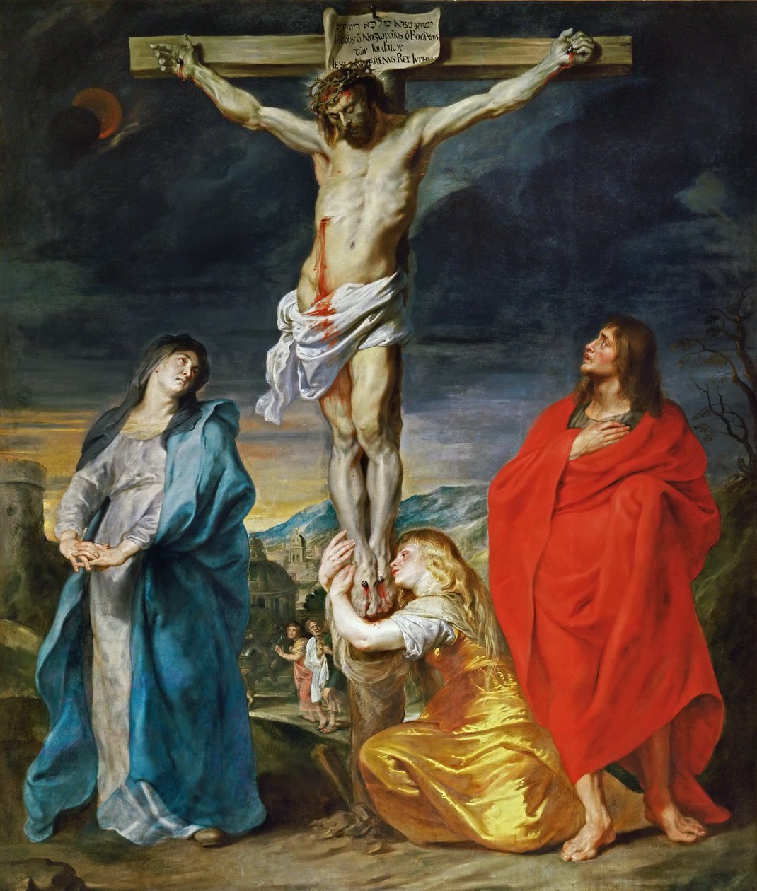 Ukřižovaný Kristus s Pannou Marií, světci Jan Křtitel a Máří Magdalena od Anthony van Dyck