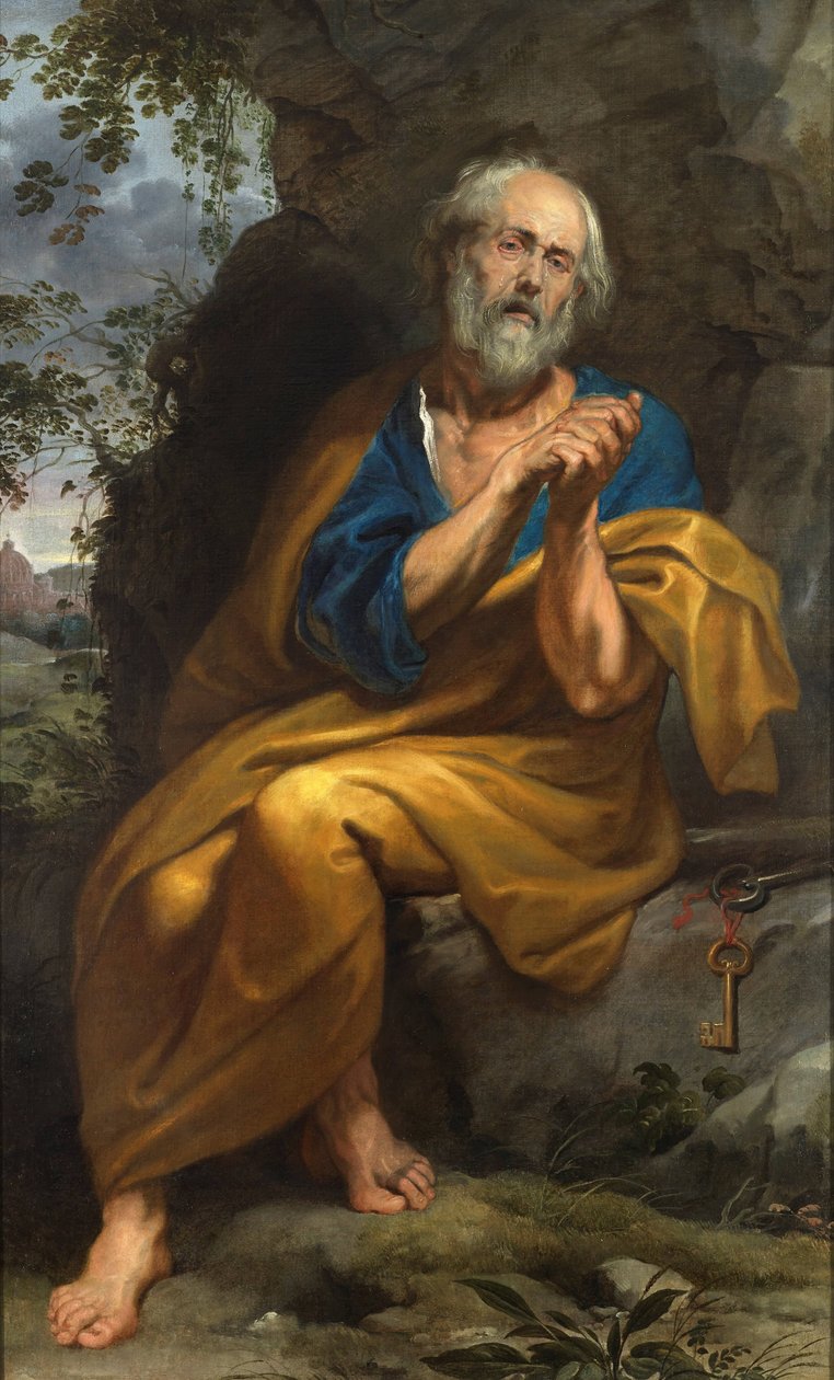 Kajícný svatý Petr od Anthony van Dyck