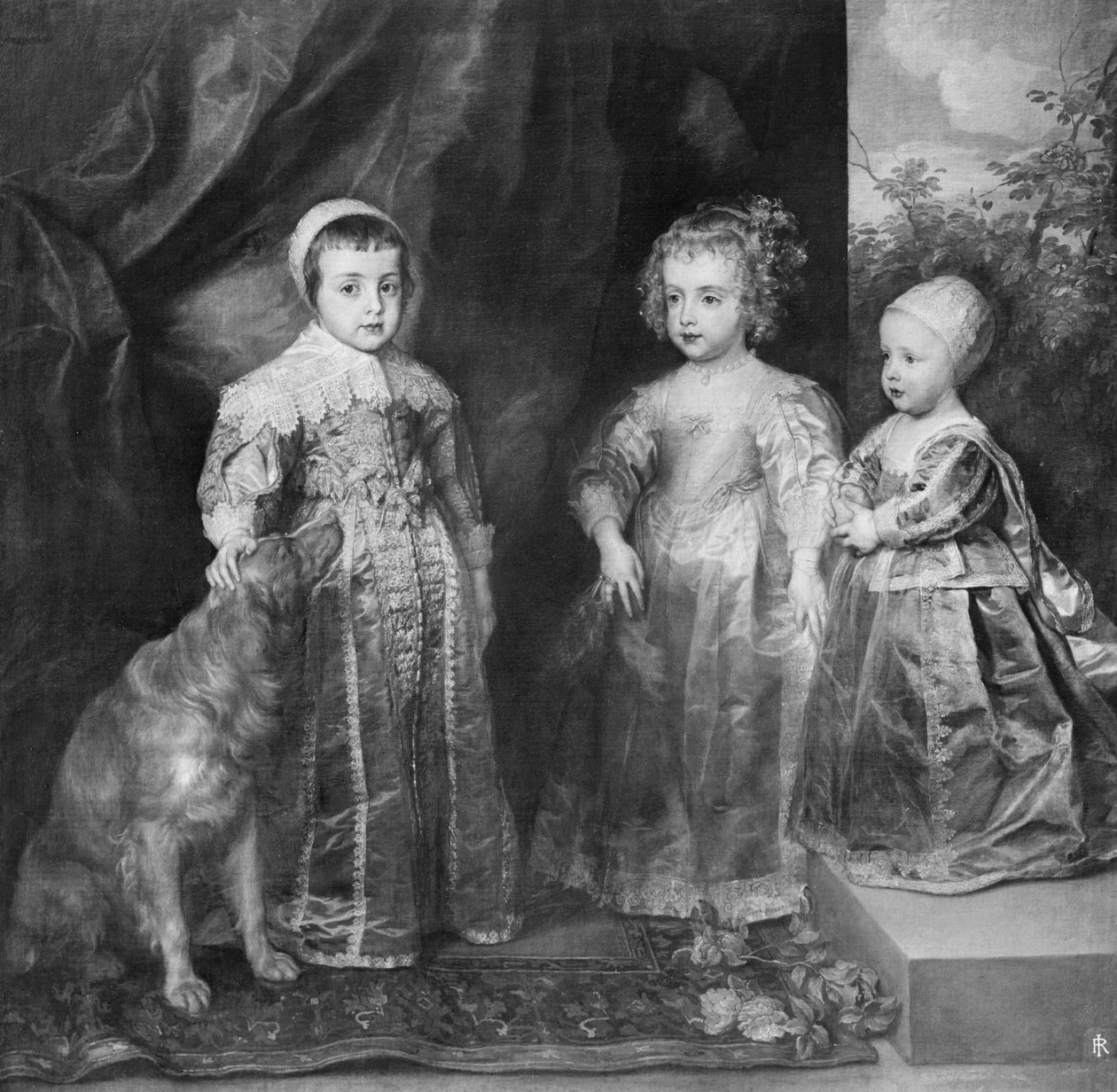 Tři synové Karla I., anglického krále, 30. léta 17. století. od Anthony van Dyck